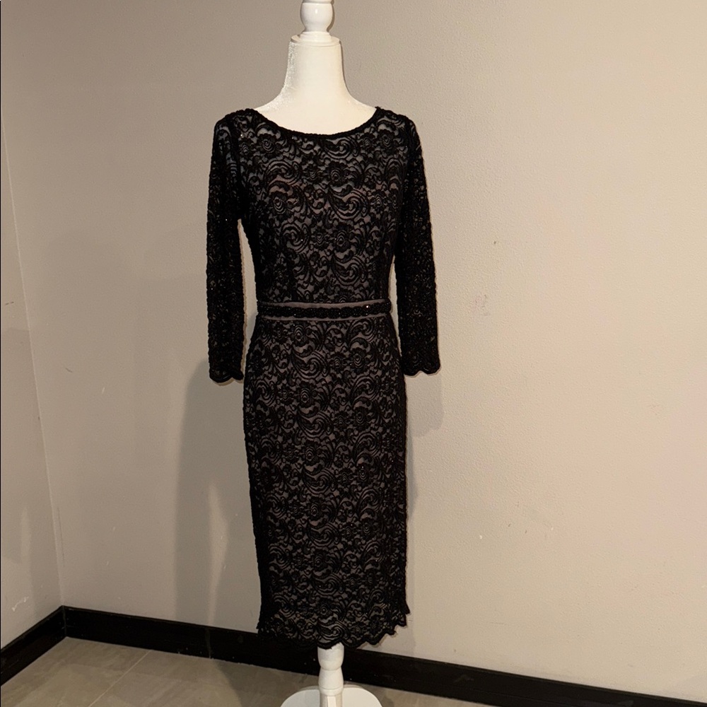 Alex Evenings Elegant Black Lace Dress